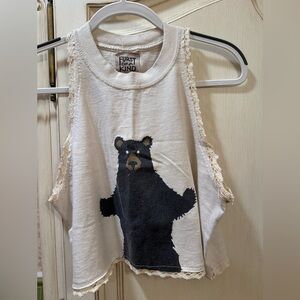 Furst of a Kind Bear Tank with lace trim (one size fits like xs / s)